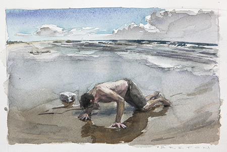 Composition study for Shipwreck Survivor by Scott  Breton | Lethbridge Gallery